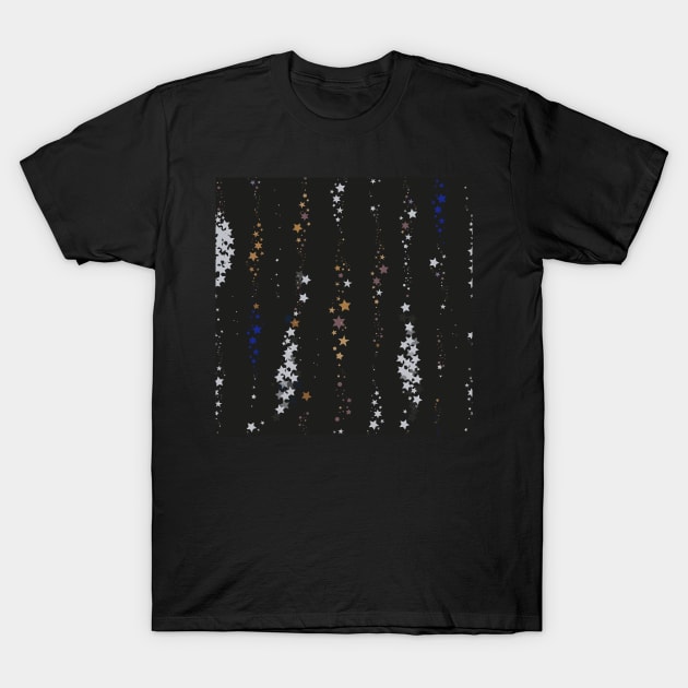 Stars gold and navy shining T-Shirt by GULSENGUNEL